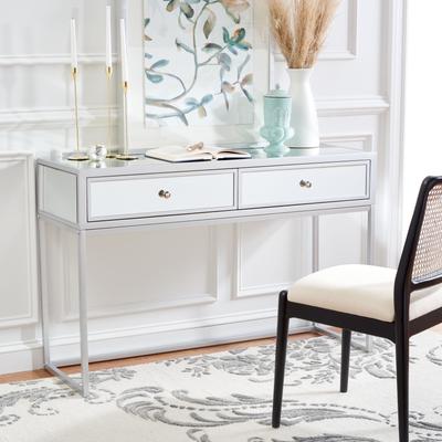SAFAVIEH Aster 15.8-Inch Mirrored Glass Drawer Desk, Silver and Mirror