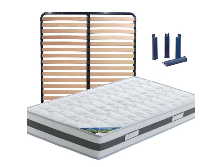 Pack matelas + lattes 120x190 + pieds