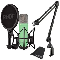 RØDE NT1 Signature Green Studio-Mikrofon Grün mit PSA1 Gelenkarm Schwarz, Mikrofon