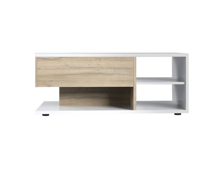 Table basse INSTA blanc brillant/ décor chêne