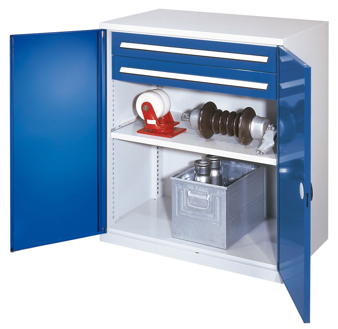 Kappes Systeme Kappes Schwerlast-Beistellschränke ohne Mitteltrennwand 1110x1000x600mm Modell 61 Doppelwandtüren enzianblau