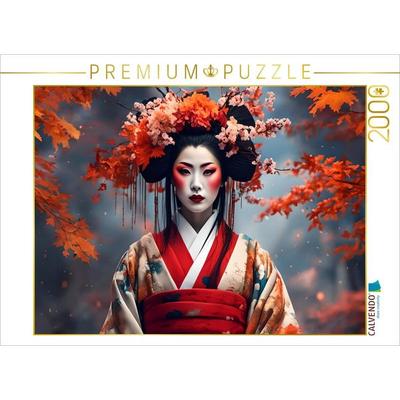 CALVENDO Puzzle Geisha im Herbst | 2000 Teile Lege-Größe 90x67cm Foto-Puzzle für glückliche Stunden