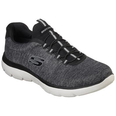 Slip-On Sneaker SKECHERS "SUMMITS", Herren, Gr. 40, Textil, schwarz-weiß (schwarz, weiß), Schuhe, Slipper, Freizeitschuh in komfortabler Schuhweite