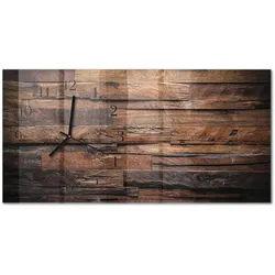 WANDUHR aus Glas 60x30 cm - Holz