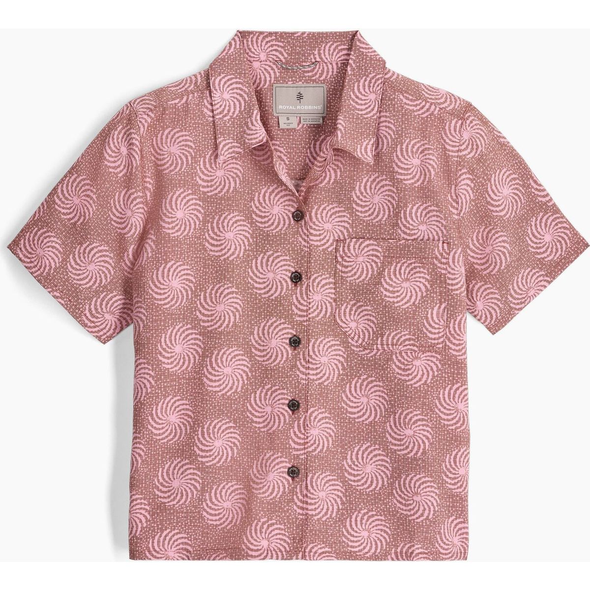 Royal Robbins W Camino Pucker Short Sleeve mahogany ray pt (699) L Y14600130699L