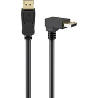 Kabel DisplayPort Stecker 90° > DisplayPort Stecker, 8K / 144Hz schwarz, 1 Meter, 1 Stecker 90° abgewinkelt, 54 Gbit/s, DisplayPort 2.0 / 2.1