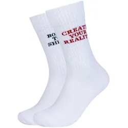 2er Pack s.Oliver Originals Slogan Tennissocken 1006 - white white 39-42