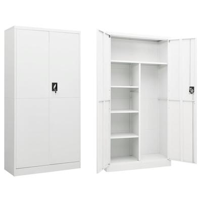vidaXL Schließfachschrank Weiß 90x40x180 cm Stahl