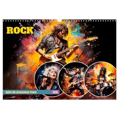 ROCK Spüre die grenzenlose Power (Wandkalender 2026 DIN A3 quer), CALVENDO Monatskalender