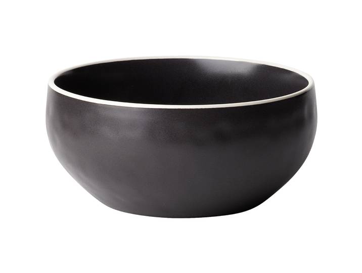 Schüssel Elements Yin & Yang schwarz Steinzeug
