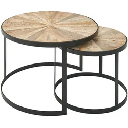 WOHNLING WL6.346 Design Couchtisch (2er Set) Mango 60 cm x 60 cm x 40 cm