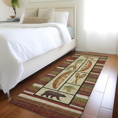 Addison Rugs Premium Washable Super Soft Canoe Moose Bear Cabin Mayfield Rug