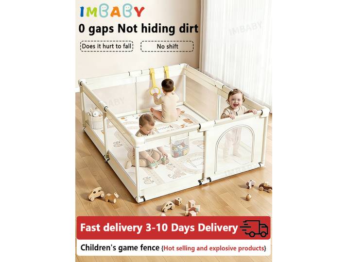IMBABY Nouvelle clôture de sécurité pour bébé, parc à balles intérieur, barrière de sécurité pour enfants de 6 mois à 6 ans avec anneau de traction
