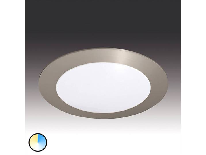 Hera Runde LED-Einbauleuchte Dynamic FR 68-LED DYNAMIC, dimmbar, alu / grau / zink, für Wohn- / Esszimmer, Kunststoff, Modern