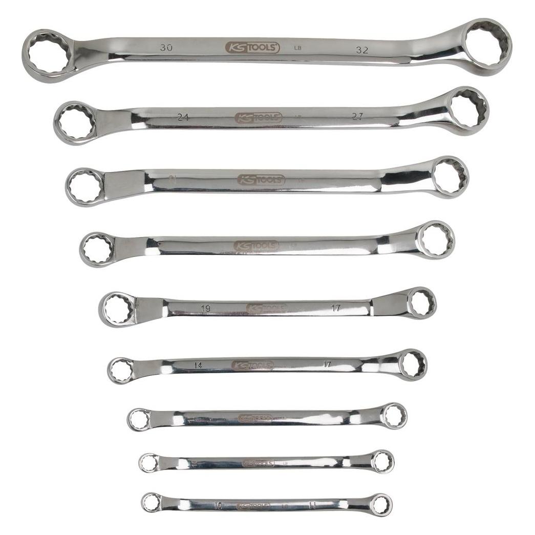 KS Tools EDELSTAHL Doppel-Ringschlüssel-Satz, 30 mm, 9 Teile (30 mm) (964.1140)