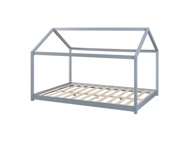 [en.casa] Hausbett Cerro, Grau, Holz, Kiefer, 120x200 cm, Baby- und Kindermöbel, Kinderzimmer & Jugendzimmer, Kinderbetten, Hausbetten