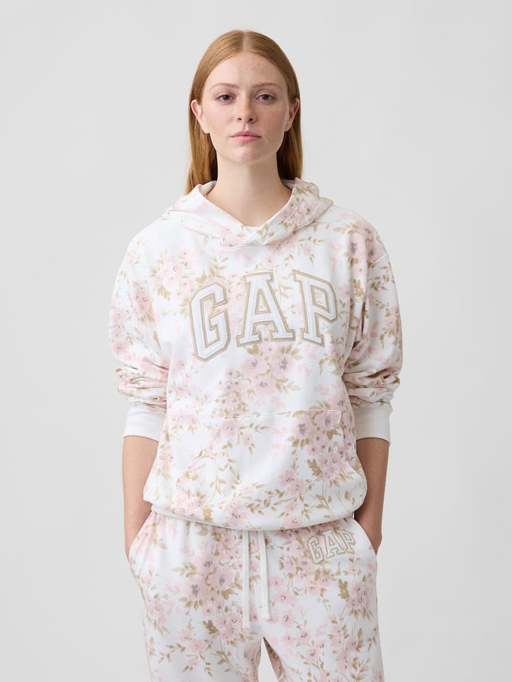 GAP Hoodie in Weiß/ Rosa - L