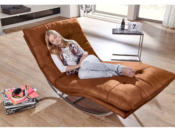 Relaxliege, Longlife Xtra-Leder Z69, Cognac, 95×169 cm, Vintage, W.SCHILLIG