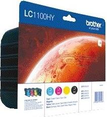 Brother - Tintenpatrone LC-1100HYVALBP schwarz + 3 Farben | 4 Stück