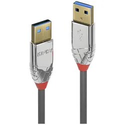 LINDY USB-Kabel USB 3.2 Gen1 (USB 3.0 / USB 3.1 Gen1) USB-A Stecker, USB-A Stecker 0.50 m Grau  3662
