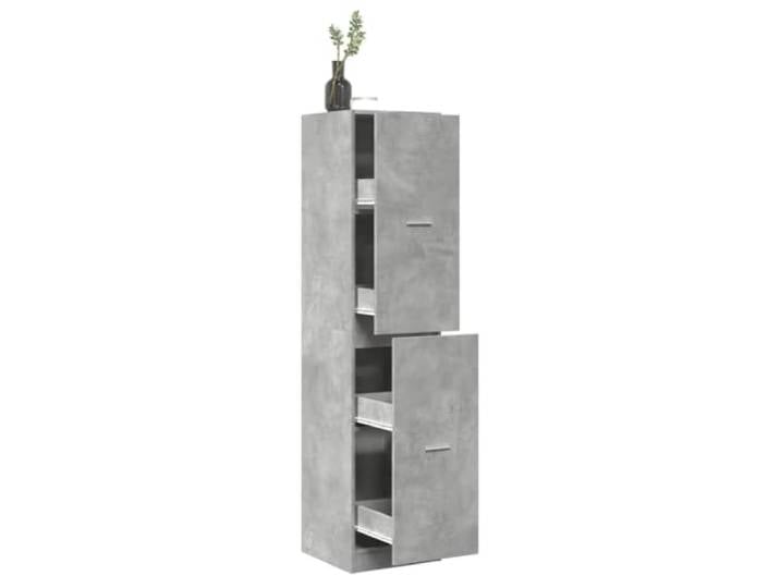 WXGTBKPR Apothekerschrank in Betongrau, 30x41x174,5 cm, Holzwerkstoff-Kommode mit 4 Schubladen für Büro und Wohnzimmer