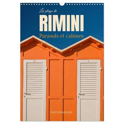 La plage de Rimini Parasol et cabines (Calendrier mural 2027 DIN A3 horizontal), CALVENDO calendrier mensuel
