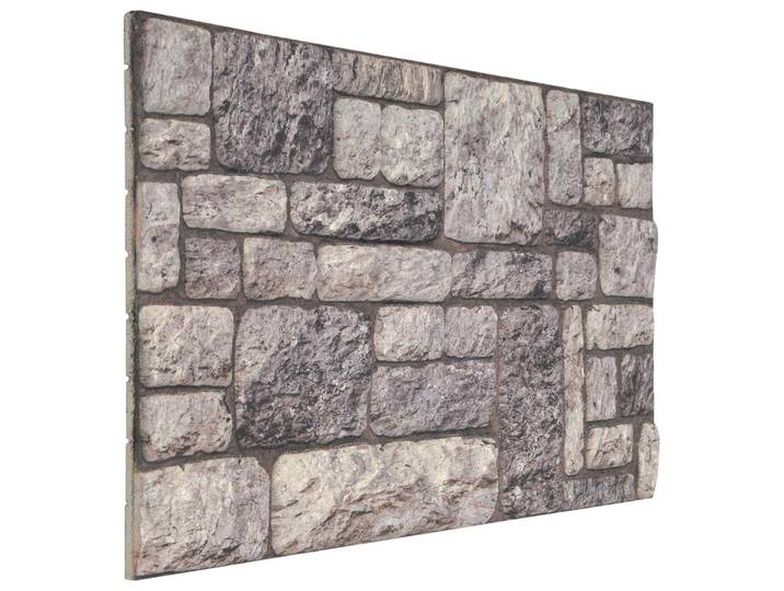 Panneaux muraux 10 pièces Gris et blanc 100 x 50 cm Mousse EPS
