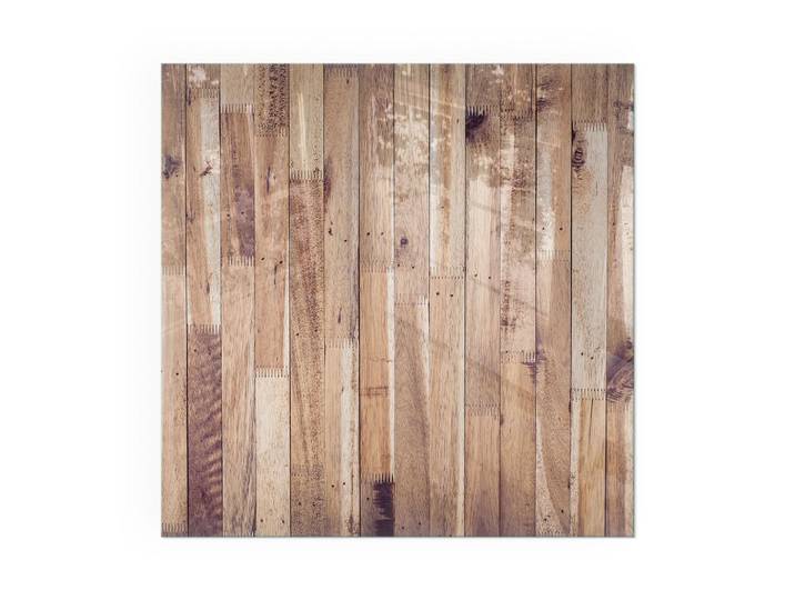 Tulup Kaminbodenplatte 60x60 cm - Holzbrett in Anordnung, Braun, Glas, Quadratisch, 60x60x0.4 cm, Elektrogeräte, Heizgeräte, Elektrokamine
