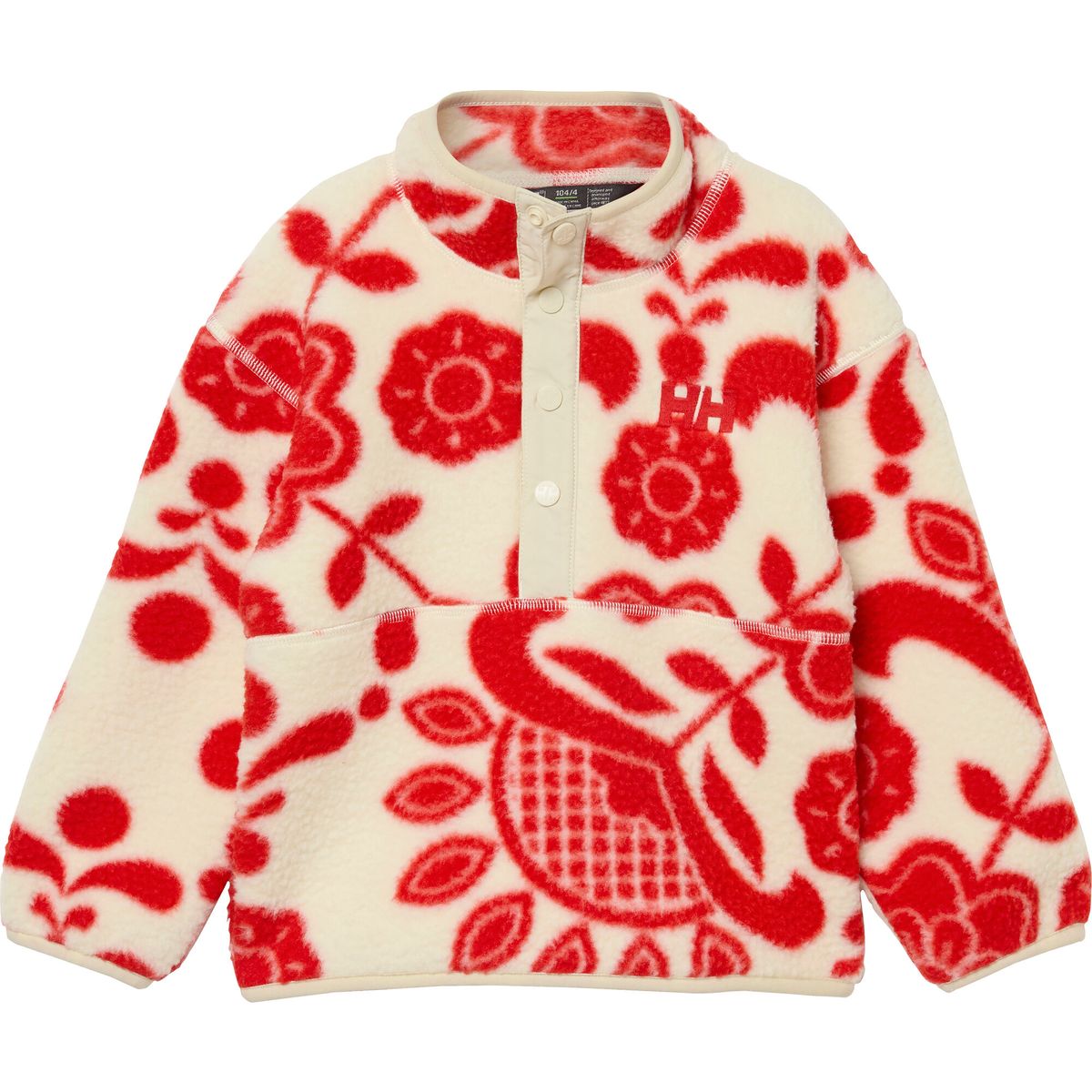 Helly Hansen Kids' Frosty Pile Sweater alert red aop (222) 4 40162_222-4