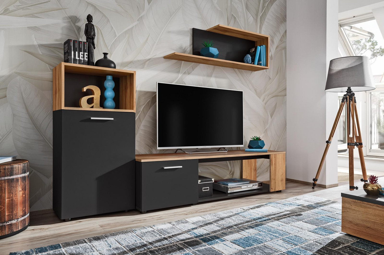 Designer Komplett Wohnzimmer Luxus Wohnwand Modern van Hout