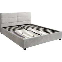 POLSTERBETT Aurea Doppelbett 160x200 cm mit Schublade, ohne Matratze, Chenille-Stoff, Beige