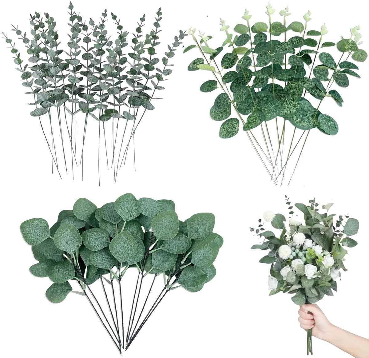 Dailygoods Eucalyptus Kunstplant met Glitter voor Binnen en Bruiloft Decoratie