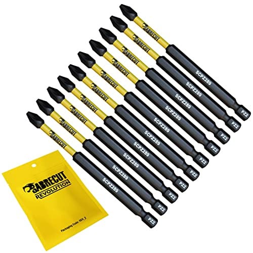 SabreCut 10 stuks SCPZ289_10 89mm PZ2 Impact schroefbits Sterk
