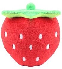 Uplift Treasures Plush Corduroy Squeaky Dog Chew Toy stawberry