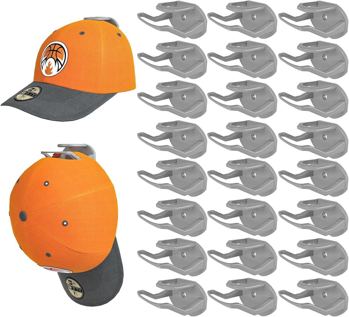 24 stuks zelfklevende hoedenhaken voor de muur - Sterk hoedenrek voor petten en decoratie