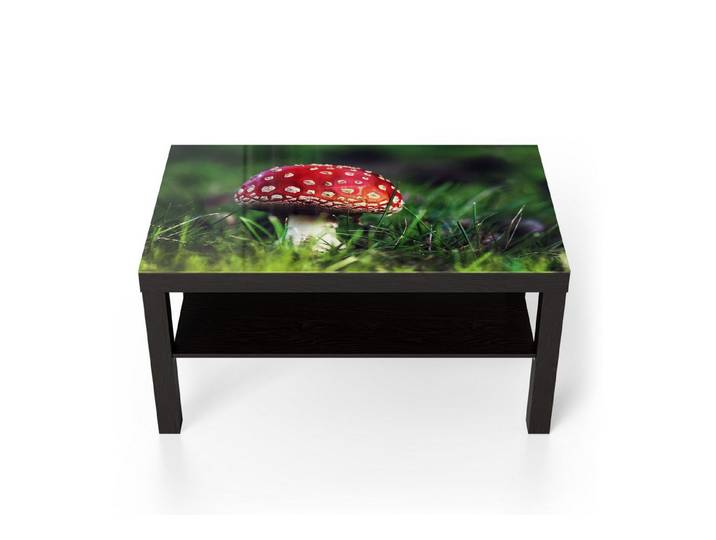 DEQORI Couchtisch 'Roter Waldjuwel', Glas Beistelltisch Glastisch modern