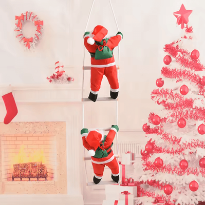 Inspire Curations ClimbJoy Santa Ladder Decoration Christmas Hanging Climbing Santa Doll 2 Ladder