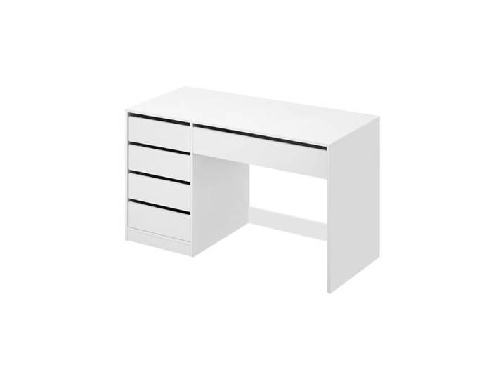 Bureau d'ordinateur - ESITURO - 120x55x75 cm - 5 tiroirs - Blanc - Scandinave