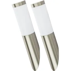 2er Set Haus Wand Leuchten Edelstahl Außen Lampen Strahler im Set inklusive LED Leuchtmittel