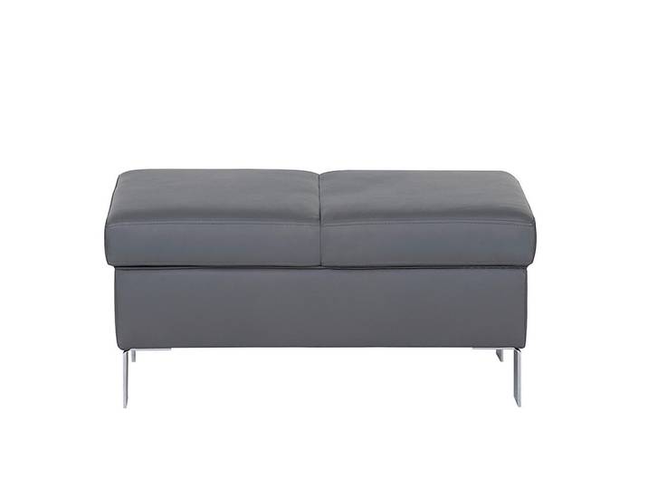 Livetastic Hocker, Anthrazit, Metall, Echtleder, Rindleder, rechteckig, 91x44x57 cm, Wohnzimmer, Sessel, Hocker, Sitzhocker