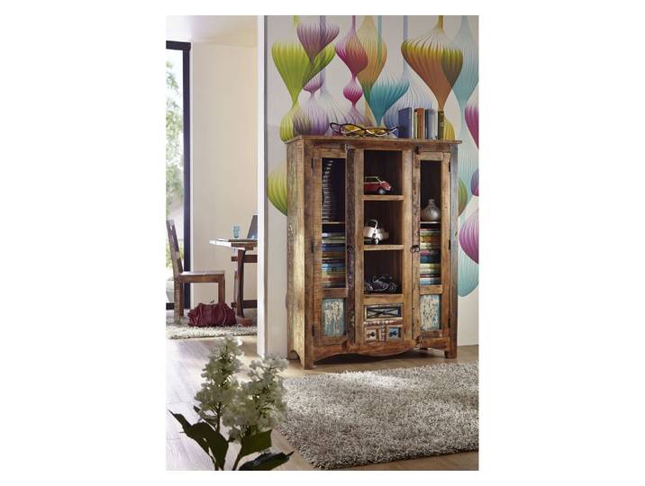 Highboard Altholz 115x40x150 mehrfarbig lackiert NATURE OF SPIRIT #21