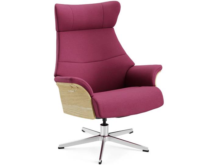 Conform Sessel Airness 30 raspberry Stoff, Eiche, Aluminium B 81 T 163 H 101 cm - Möbel Konfigurator: Traummöbel individuell zusammenstellen