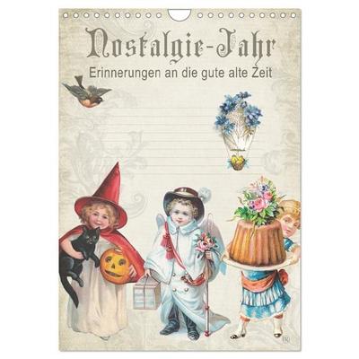 Nostalgie-Jahr, Motive aus alten Poesiealben (Wandkalender 2026 DIN A4 hoch), CALVENDO Monatskalender