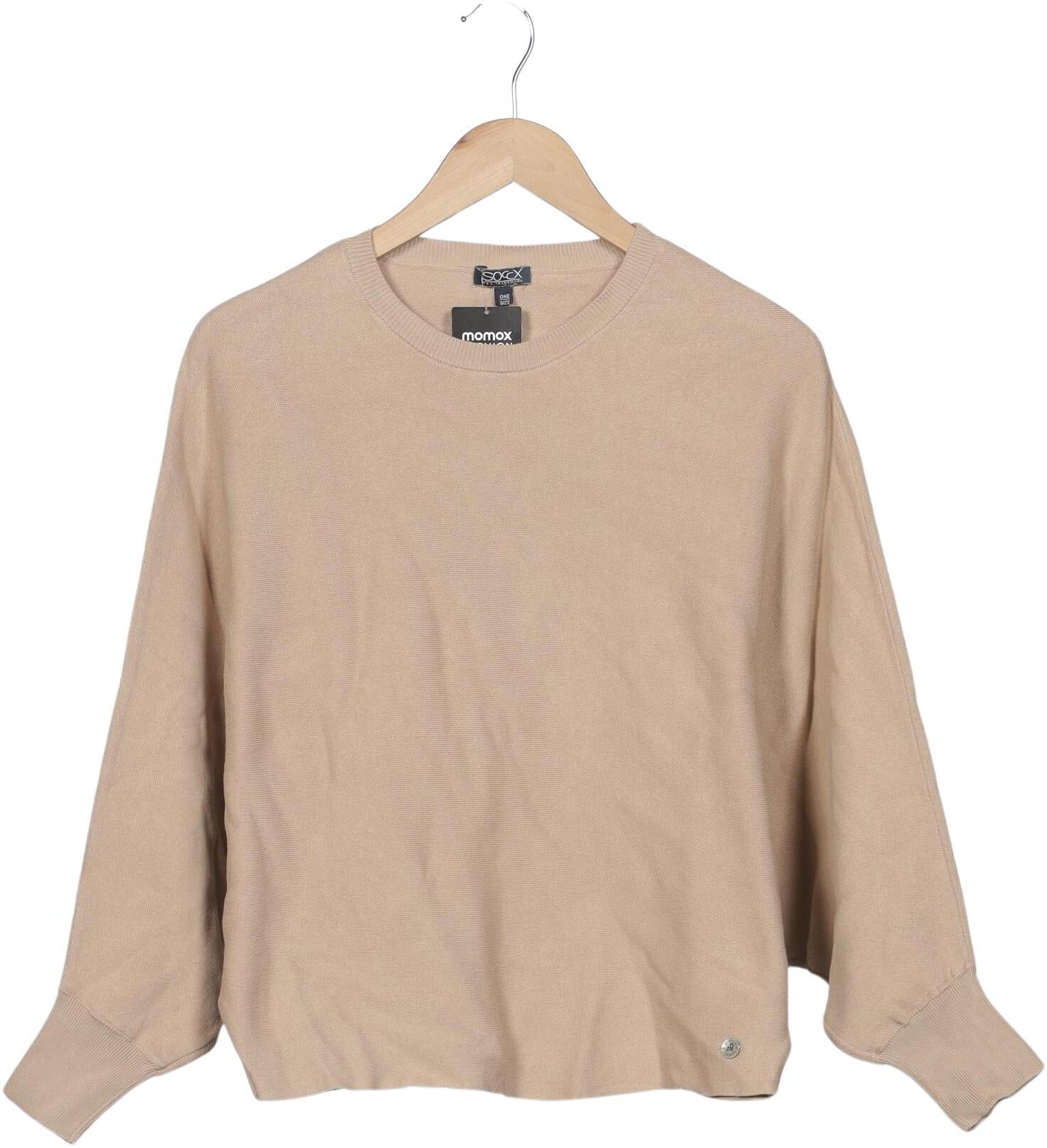 Soccx Damen Sweater, Beige, Gr. Onesize, Baumwolle - Second Hand