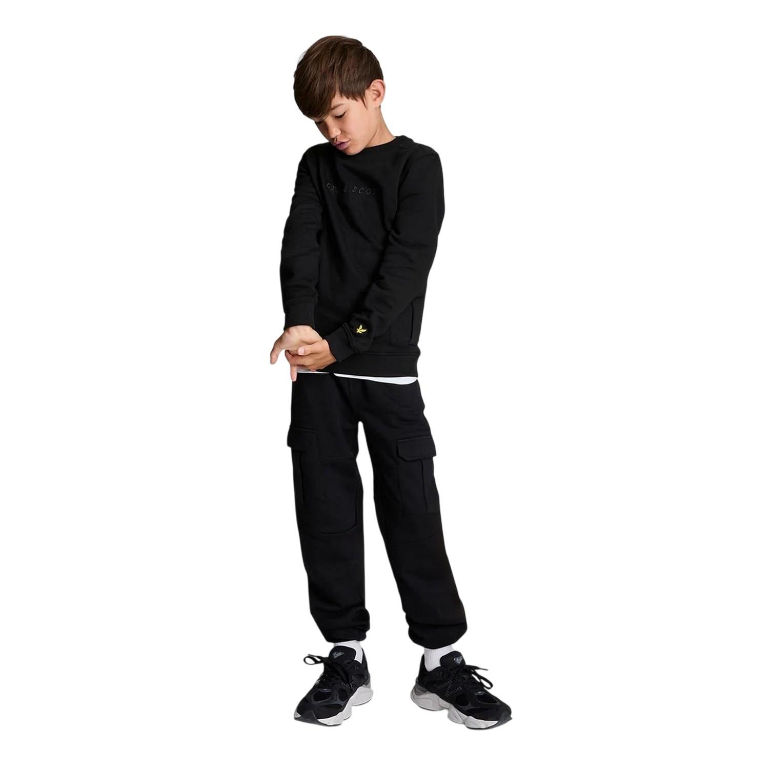 Lyle & Scott - Sweatshirt für Kinder, Rundhalsausschnitt, Regulär (Schwarz)