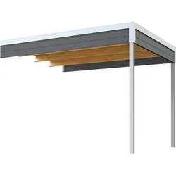 Weka Anbaudach für Gartenhaus Batu 2 dunkelgrau 300 x 250 cm
