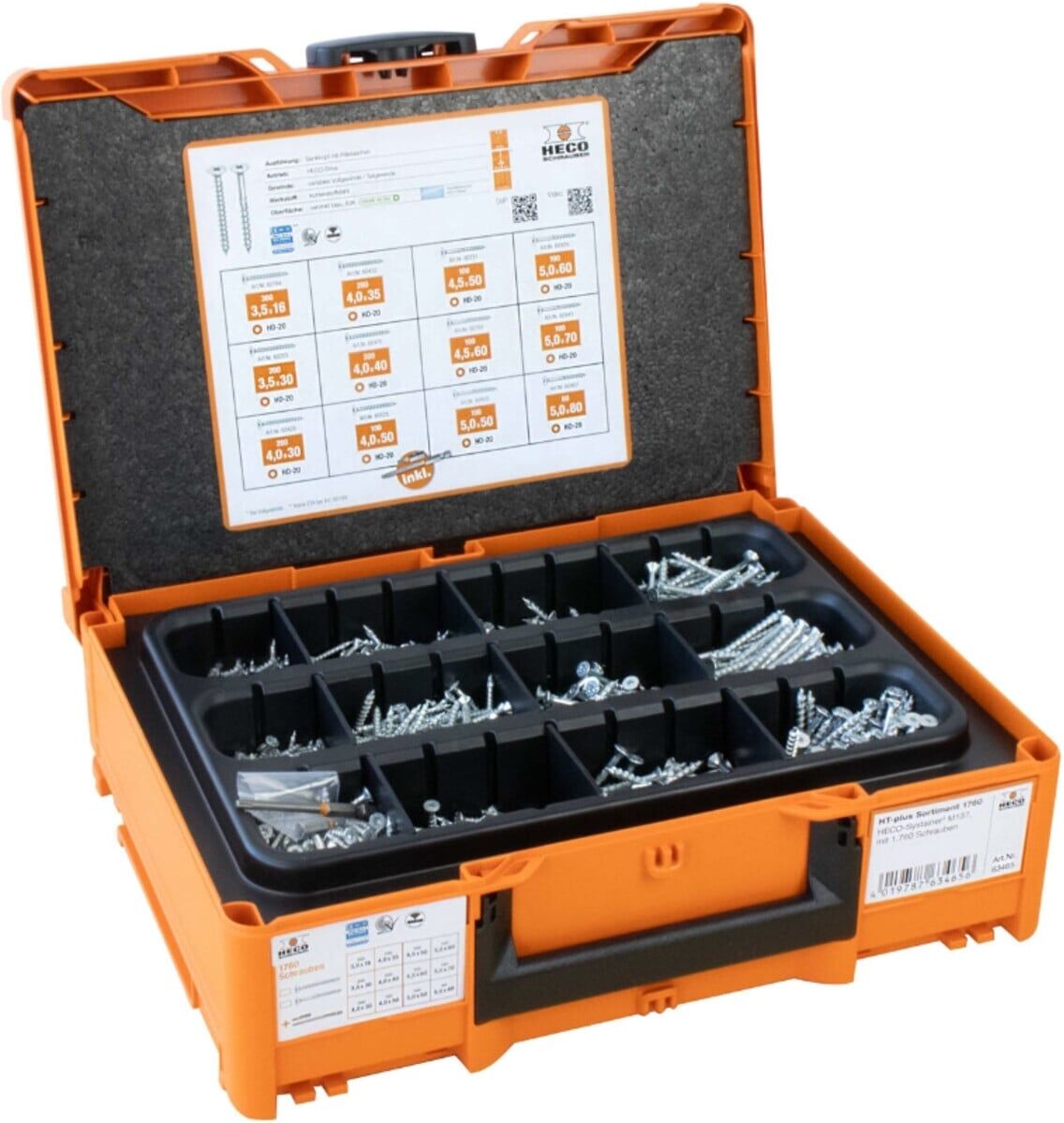 HECO-TOPIX-plus Sortimentskoffer 1760, HECO-Systainer3 M137 mit 1.760 Schrauben (63465)