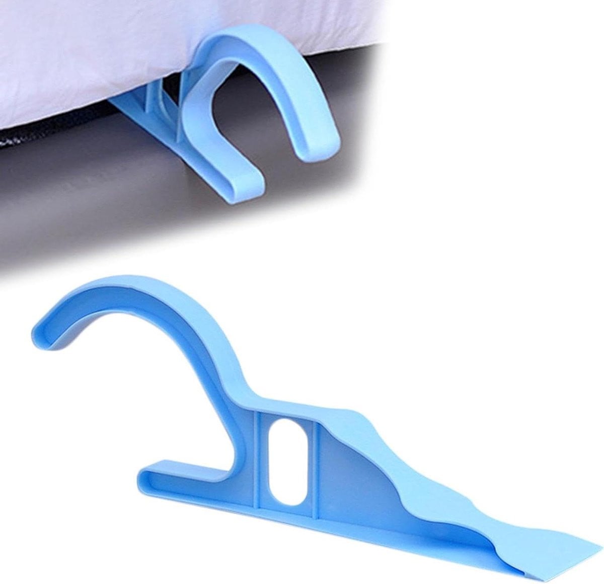 Matrasverhoger Blauw - Ergonomische Bedhulp Lakenwisselaar - 27 x 14 x 14 cm
