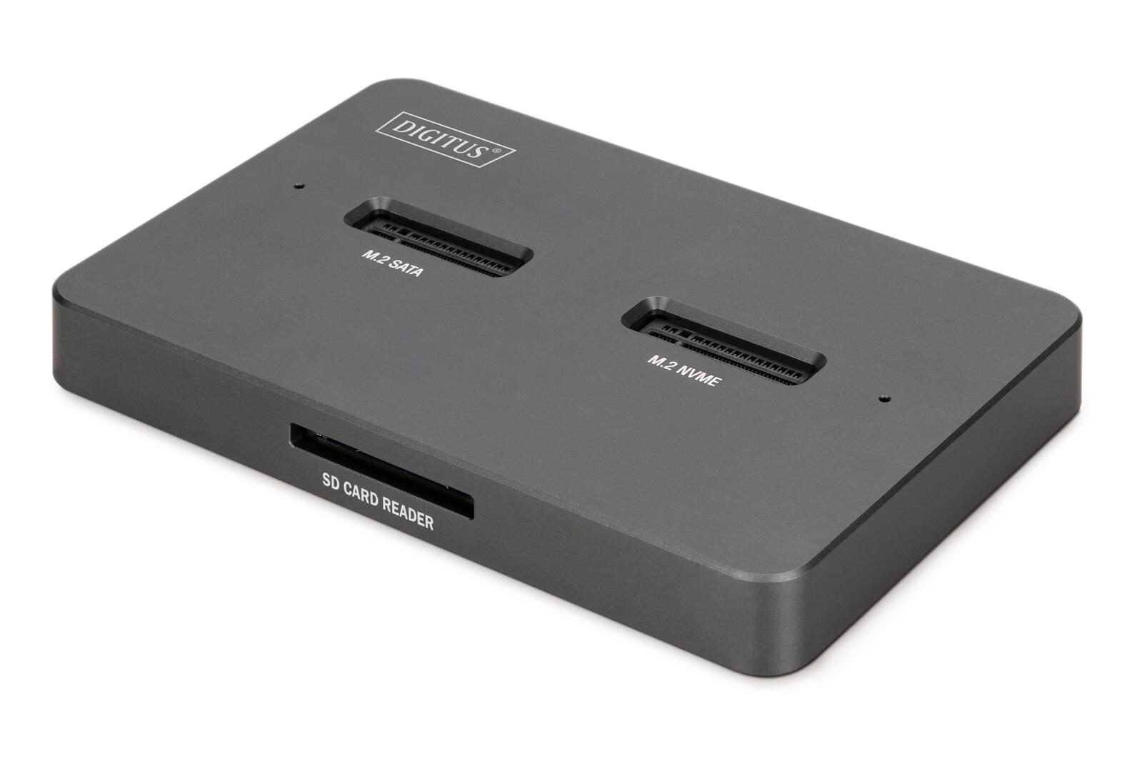 Digitus M.2 NVMe + M.2 SATA SSD Docking Station mit SD-Express Kartenleser, USB-C DA-71546-1