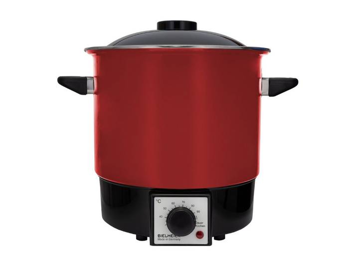 Bielmeier Einkochautomat einwecken einkochen Emaille rot 9 Liter, 1000 W, BHG 980.0 Made in Germany (B980024)
